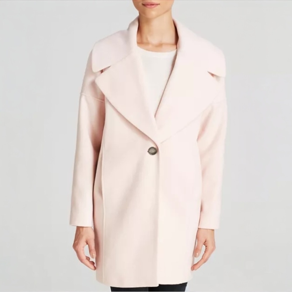 Calvin Klein Light Pink Boyfriend Overcoat Cocoon Oversized Collar 10